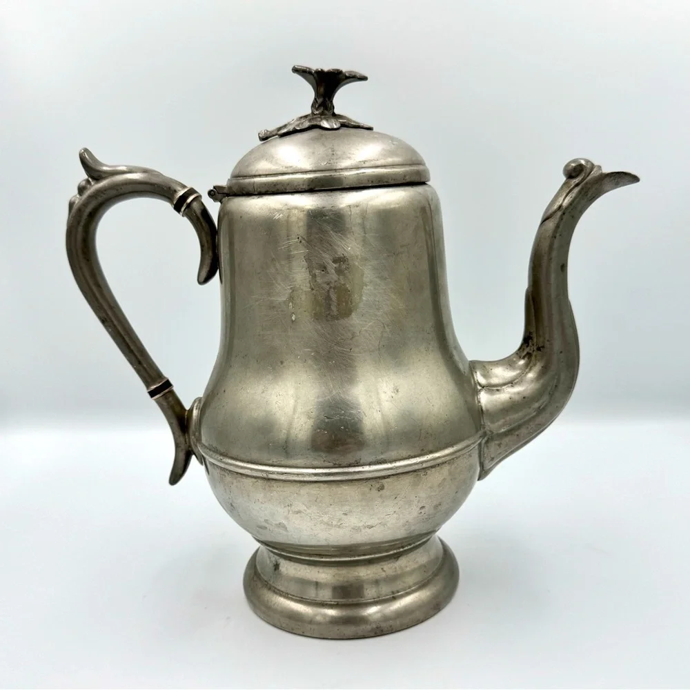 Antique Pewter Coffee Pot Flagg & Homan Cincinnati, Ohio